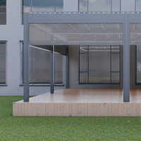 Pergola bioclimatique moderne en aluminium à lames orientables pour balcon, taille personnalisée 3x3 3x4 4x4 6x4m, avec caractéristiques imperméables et résistantes au vent