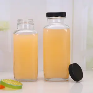 16 унций пустой сок сочный напиток стеклянная бутылка с пластиковой крышкой