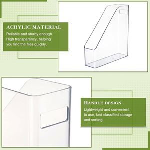 Clear PET Vertical Magazine Rack Plastic Desk Organizer Basic <b>File</b> <b>Folder</b> for Clear Document & <b>Folder</b> Storage <b>File</b> Holder - Product Image 5