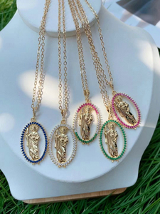 Micro Pave Virgen <strong>De</strong> Guadalupe Medallion Pendant for Necklace Religious <strong>Jewelry</strong> <strong>Supply</strong> - Product Image 2