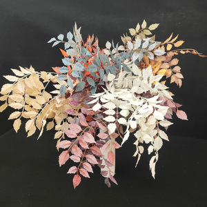 Simulation de 9 couleurs 5 fourches Lingxiao banyan arbre feuilles mariage auditorium plafond fleur matériel automne doux Simulation plante - Product Image 3