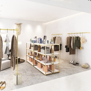 Estantes de Exhibición de Zapatos de Oro Brillante, Decoración de Diseño de Muebles para Bolso y Tienda Minorista, <span class=keywords><strong>4</strong></span> Capas - Product Image 6