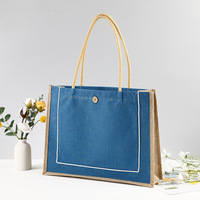 Sac fourre-tout en toile de jute naturelle noire et jaune imperméable de haute qualité, avec logo imprimé, pour femme