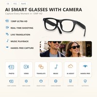 Lunettes Intelligentes Haodixin AI avec Caméra 13MP, Traduction Audio en Temps Réel, Assistant Vocal pour Diffusion en Direct, Appels Photo et Vidéo
