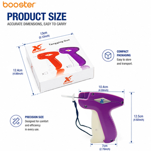 Pistolet à étiquettes en plastique ABS blanc écologique de taille standard durable avec épingles pour l'étiquetage des vêtements en vente au détail - Product Image 2