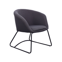 Fauteuil individuel italien pour salon Baxter Bruxelles, structure en acier, tissu en daim, style nordique, canapé individuel, mobilier