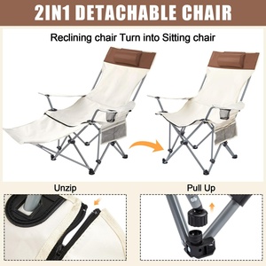 Beach Chair <b>Umbrella</b> Manual Reclining Camping Chair Footrest Adjustable Travel Use SPF 50+ UV Protection Straight <b>Umbrella</b> - Product Image 6