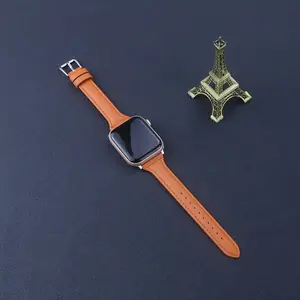 Pulseira de relógio para substituição, pulseira de couro genuíno para iwatch series 5/4/3/2/1