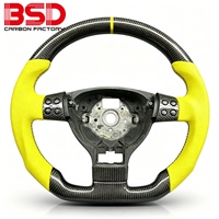 Amélioration de l'intérieur de la voiture, volant personnalisé en cuir et fibre de carbone pour VW Volkswagen Golf 5 Mk5 GTI TSI Passat Maiteng Touran
