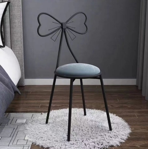 <span class=keywords><strong>Taburete</strong></span> de maquillaje de estilo <span class=keywords><strong>mariposa</strong></span> de lujo, silla de tienda de arte de uñas a la moda, sillas de boda de Metal, taburetes de salón para niñas, princesa - Product Image 1