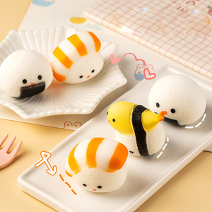 BSCI Factory Direct Custom Logo Pu Squeeze Japan Squishy Tiny Small Sushi Soft Toys Plush Toy - Product Image 2