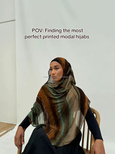Neuestes Design Gedruckter Modal schal Atmungsaktiver Bambus gewebter Modal schal Hijab Muslim Women Shawl - Product Image 4