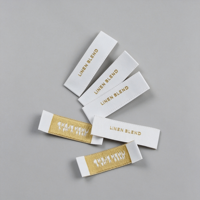 Étiquette textile tissée pliée pour vêtements, étiquette d'entretien en sergé à coudre, personnalisée avec logo privé, en tissu de coton