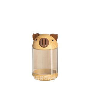 Hucha de madera y acrílico con forma de cerdito, transparente, para niños, regalo para el ahorro y el crecimiento. - Product Image 5
