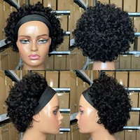 Perruque bandeau tressée couleur naturelle 100% cheveux humains brésiliens 6 pouces sans colle sans dentelle facile à porter au quotidien pour femmes