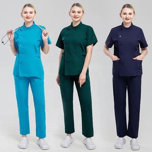 Alto Unisex Quirúrgico Scrubs Set Sólido Multicolor Hospital Enfermería Precio de fábrica barato Stock Algodón Hombre Mujer Doctores - Product Image 3