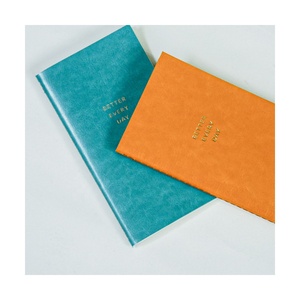 Pages doublées cousues en cuir PU taille A5 A6 A7 avec logo personnalisé agenda de planificateur à couverture souple 50 feuilles journal scolaire - Product Image 1