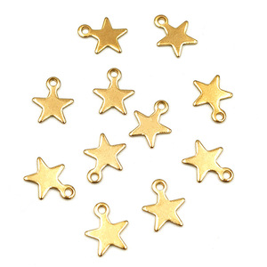 Pendentif étoile en acier inoxydable, or et argent, breloque à cinq branches, accessoire de bijouterie pour collier DIY H1097 - Product Image 3