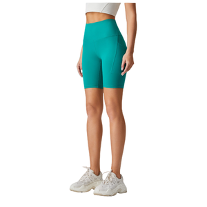 Pantalones de Fitness Ajustados de Cintura Alta para <span class=keywords><strong>Mujer</strong></span> al por Mayor, Shorts de Correr con Efecto Levanta Glúteos, Leggings de Yoga - Product Image 4