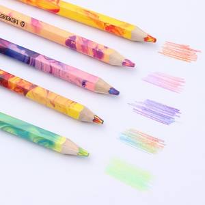 Crayons de peinture <span class=keywords><strong>en</strong></span> bois <span class=keywords><strong>arc</strong></span>-<span class=keywords><strong>en</strong></span>-<span class=keywords><strong>ciel</strong></span> multicolores pour enfants Grands crayons de couleur graduels - Product Image 2