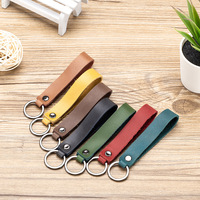 Porte-clés porte-clés en cuir véritable avec logo personnalisé, cadeau promotionnel pour hommes et femmes