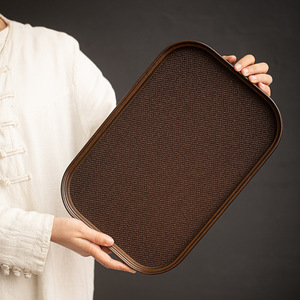 Bamboo Woven Begonia <b>Tray</b> Rectangular Tea <b>Tray</b> <b>Small</b> And Large Size Multifunctional Serving <b>Tray</b> For Tea Ceremony And Snacks - Product Image 3