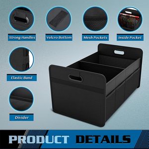 Organizador plegable para maletero de coche con asa, solución de almacenamiento impermeable de poliéster duradero para todos los coches SUV Mini-Vans - Product Image 2