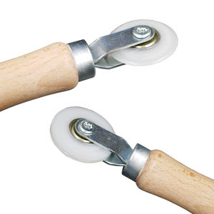 Herramienta de rodamiento de pantalla de nailon, mango de madera, herramienta de reparación de pantalla de rodillo cóncavo, color blanco - Product Image 6