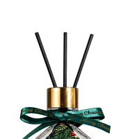 Ensemble cadeau diffuseur à bâtonnets Eno OEM Arbre de Noël, en verre transparent, parfum d'ambiance pour la maison, ornement en céramique, base en bouleau, décoration de fêtes