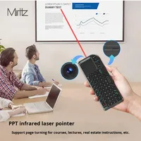 NeFactory Keyboard Mini Nirkabel Tipis Plastik dengan Lampu Latar, Pengganti Halaman PPT, Koneksi 2.4G/BT/Type-C, Mendukung Desktop/PC, Dapat Dikustomisasi