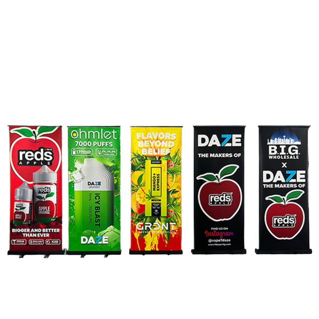 Waterproof Portable Custom Retractable Roll Banner Stand Iron Aluminum Alloy Frame Tool-Free Assembly 85x10x10cm Base Display