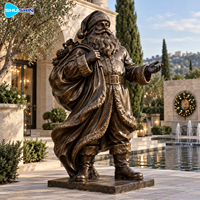 Sculpture de Père Noël en Bronze Festif, Statue de Noël Moulée à la Cire Perdus, Décoration de Fêtes Durable pour Hall d'Hôtel, Jardin, Place Publique, Centre Commercial