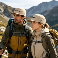 Casquette de camping unisexe WES de haute qualité, en coton doux 100 %, imperméable, avec logo personnalisé imprimé, bord souple et trous découpés au laser, motif léopard, pour la course à pied