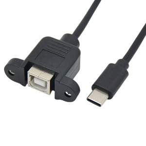 Type <b>C</b> To Square Port Female Data Cable With Ear Screw Holes <b>USB</b> 3.1 Extension <b>Adapter</b> All Copper - Product Image 4