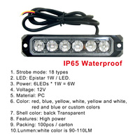 Luces estroboscópicas de emergencia para camión, luces de advertencia intermitentes para vehículos de seguridad de construcción, para tablero, visera de cubierta, rejilla estroboscópica,