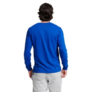 High Quality Blue Pullover <b>Long</b> Sleeve T Shirt Custom Logo Plain Full Sleeve T Shirt Wholesale Manufacturers T Shirt - Product Image 4