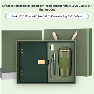 A5 Loose-<b>leaf</b> Promotional Notebook Gift Set Customizable PU Leather Silk <b>Screen</b> Printed Cost-effective Business Gifts - Product Image 2