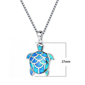 <span class=keywords><strong>Collana</strong></span> con Ciondolo a Forma di <span class=keywords><strong>Tartaruga</strong></span> Marina in Opale Blu, Gioiello Elegante con Pietra Portafortuna per Compleanno e Natale, Regalo per Donne e Ragazze - Product Image 6