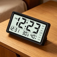 Jam Alarm Kalender Digital Pintar Baru, Jam Elektronik Gaya Pastoral, Jam Meja Plastik, Termometer Kamar Tidur