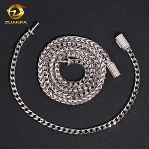 สร้อยคอแฟรนโก้ขนาด4มม. เครื่องประดับฮิปฮอปทำจากเพชรมออิสซาไนท์เย็นล็อค925เงินคิวบาเชื่อมโยงห่วงโซ่ผ่านเครื่องทดสอบเพชร - Product Image 1