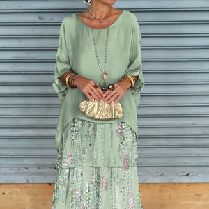 <span class=keywords><strong>Abito</strong></span> <span class=keywords><strong>lungo</strong></span> girocollo in maglia Chiffon manica <span class=keywords><strong>a</strong></span> <span class=keywords><strong>pipistrello</strong></span> - Product Image 1