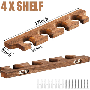 Portabicchieri in Legno, Porta Champagne Rustico, Mensola Sospesa per Bicchieri da Vino, Supporto da Parete in Legno per Feste, Cucina e Bar - Product Image 6