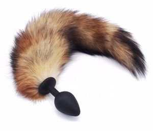 Juguetes <span class=keywords><strong>sexuales</strong></span> mecánicos para adultos, producto divertido de tamaño medio, cola de zorro, Sexy, tapón anal de silicona - Product Image 1