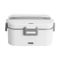 Tragbare Elektrische 1,8L Lunchbox 12V/24V/110V Elektrischer Multifunktions-Speisenwärmer aus Edelstahl für Zuhause, Büro und Auto