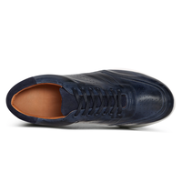 Chaussures de sport pour hommes en cuir respirant à lacets, style décontracté