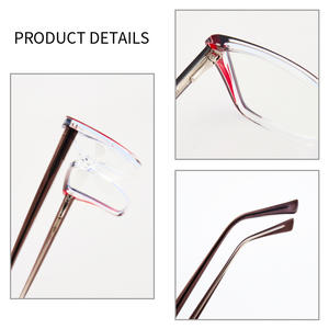 Montures de lunettes transparentes œil de chat en TR90 et métal, protection intégrale contre la lumière bleue et les UV, unisexe, verres en acétate, origine Taizhou - Product Image 5