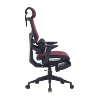 Chaise de bureau de direction réglable entièrement en maille, pivotante, moderne, ergonomique, avec support lombaire, repose-pieds durable et base à cinq étoiles en tissu