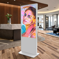 Affichage numérique sur pied, écran LCD, totem, borne libre-service, 65, 75, 85 pouces, appareil de lecture publicitaire intérieur