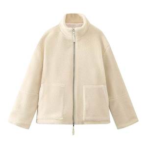 <span class=keywords><strong>Veste</strong></span> en sherpa épaisse d'hiver, manteau chaud pour femmes, manteau épais en peau d'agneau pour femmes, manteau pour femmes brodé sur mesure - Product Image 4