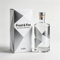 Boîte d'emballage de vodka en carton rigide de luxe avec logo personnalisé, fermeture magnétique, boîte à spiritueux de 750 ml, coffret cadeau haut de gamme